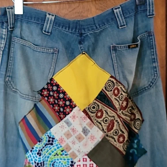 Vintage 70s Lee Patchwork Skirt - Picture 4 of 5